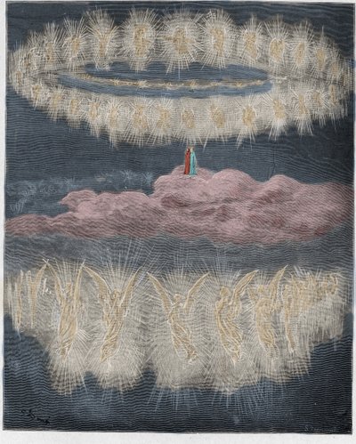 Paradiso, Canto 12: Gli anelli delle anime glorificate nel sole (illustrazione dalla Divina Commedia di Dante Alighieri, 1885) da Gustave after Dore